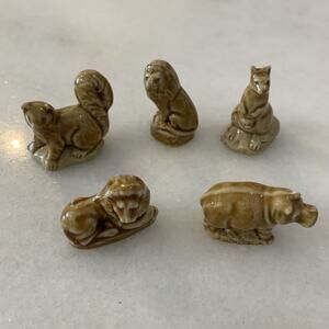 Lot of 5 Wade Red Rose Tea Porcelain Figurines Lions, Hippo, Kangaroo, Squirrel